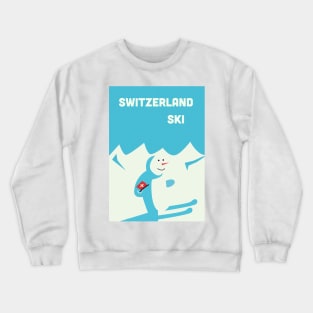 Switzerland Ski poster Crewneck Sweatshirt